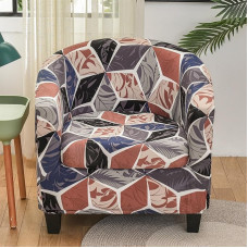 Tub Chair Covers - 2 Piece Set Bucket Seat Covers Soft Stretch Club Chair Chair Covers for Dining Room Living Room Internet Cafe Bar Office Reception (Rim)