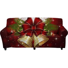 Jeiento Kalėdinė sofa Slipcover Minkštas modernus sofos metimas vaikams Lengva priežiūra Patvarus Super ruožas Raudona