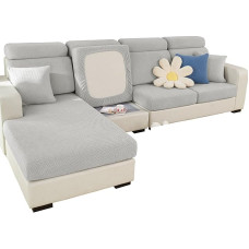 Universalus sofos dangtelis Stretch Couch Cushions pakaitalas neslystančios L formos sofos dangteliai Chaise Lounge Sofa Slipcover Large Single Seat Cover Light Grey