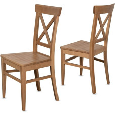 Staboos Premium Esszimmerstühle 2er Set Holz bis 150 kg - fertig montierte Küchenstühle aus 100% Massivholz Kernbuche, stabile Essstühle für Küche & Esszimmer im Landhaus Design (Natur, CH24)