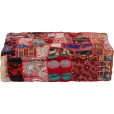 vidaXL rankų darbo pufas 50 x 50 x 12 cm Raudona