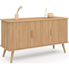 IDMarket - Buffet 110 cm Juliette Effet Lattes 3 Portes