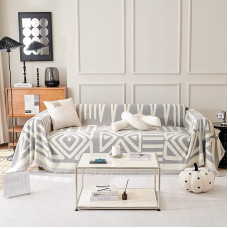 VM VOUGEMARKET Sekcijos sofos dangtis 3 pagalvėlės Geometrinis modelis Chenille sofos dangtis Šuo saugus Universalus sofos dangtis L formos sofos dangtis Baldų apsauga su kutais 71x134 Grey