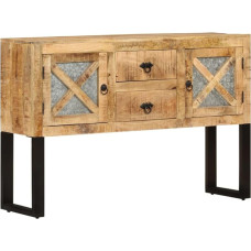 vidaXL Rough Mango Wood Sideboard with 2 Doors 2 Drawers Chest of Drawers Sideboard Cabinet Side Cabinet Multi-Purpose Cabinet Standing Cabinet 110 x 30 x 74 cm