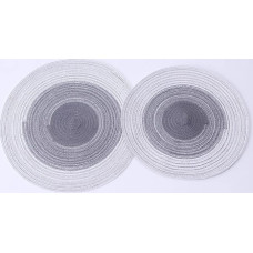 Tischsets, Tischsets Runde Tischsets for den Esstisch, 2er-Set, hitzebeständige, rutschfeste Küchen-Essmatten, gewebtes Baumwollgarn, Tischsets mit Farbverlauf, Untersetzer(Dark Grey,7.1 in)