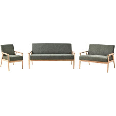 Beliani 6 dalių sofos komplektas Stoff grün/Hellbraun Sitzgruppe Retro Stil Esrum