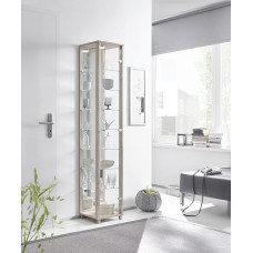 möbelando Berlin IV Sonoma ąžuolo stiklo vitrina