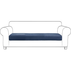 Velvet Sofos sėdynės pagalvėlės dangtelis, Sėdynės pagalvėlė apsauginė apsauga, tempimo sofos sėdynės pagalvėlės apima minkštą su elastinga baze Sofos sėdynės pagalvėlės dangtelis kėdės sofos Navy 3 sėdimų vietų