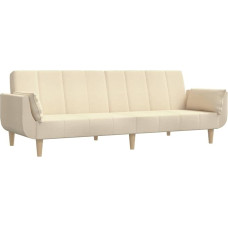 vidaXL sofa lova 2 sėdimų vietų sofa lova su 2 pagalvėlėmis Svečių lova su mediniu rėmu Sofa lova Dienos lova Sofa sofa išskleidžiama Kreminis audinys