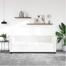 Chesterfield Sofa 3-Seater Lounge Sofa Upholstered Sofa Lounge Couch Sofa Set Vintage Couch Office Sofa Upholstery Furniture Style Sofa Couch Set Upholstered Sofa Faux Leather Sofa Faux Leather White