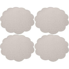 DECHOUS 4 Stück rutschfeste Platzsets aus Pu Leder in Blumenform Hitzebeständig und Ölresistent für Hotels und Familientreffen Schlichter Stil und Elegante Tischdekoration