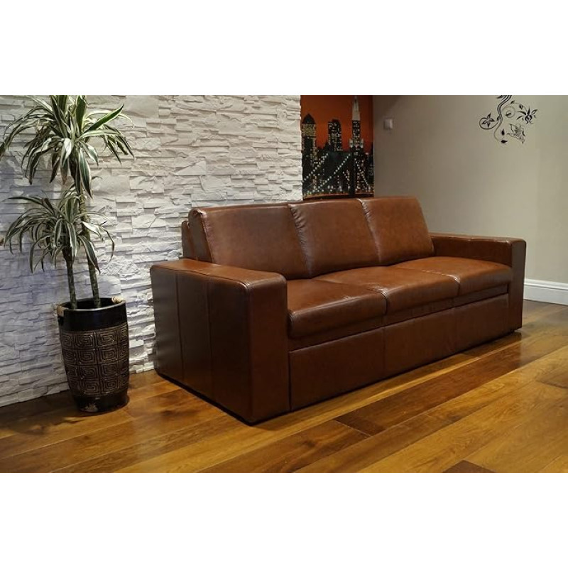 Atlanta FS Tikros odos 3-vietė sofa Plotis 200 cm Rudos tikros odos sofa Didelis spalvų pasirinkimas