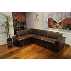 Quattro Meble Antalya Tikros odos kampinė sofa I 245 x 164 cm Sofa-lova su lovos funkcija ir lovos dėže Tikros odos kampinė sofa