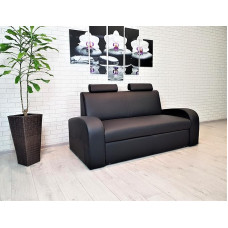 Antalija II Papildoma 2,5 sėdimos vietos sofa 180 cm su miego funkcija Juoda natūralios odos sofa Tikros odos sofa Odinė sofa Toledo Didelis spalvų pasirinkimas