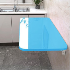 Klapptisch zur Wandmontage, für Waschküche und Küche, schwimmende Werkbank für kleine Räume, Blau, Größe: [Einsatzgröße]