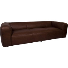 Clubsofa Dublinas Šokolado rudos spalvos 3-viečių sofa Kanapa Odinė sofa Karvės odos dizaino sofa