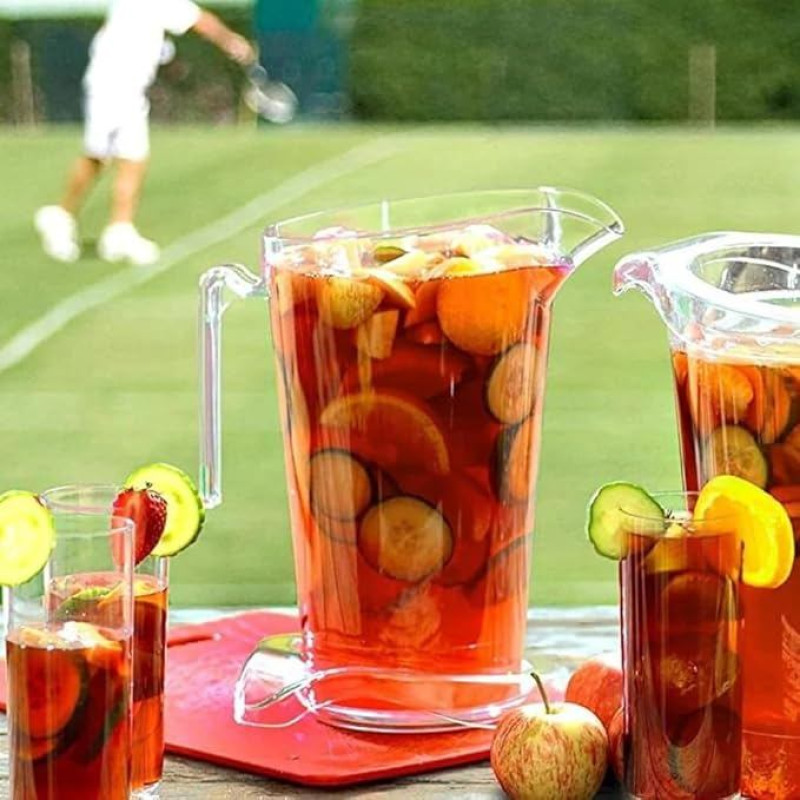 Set of 6 Hard Plastic Glasses and Jug