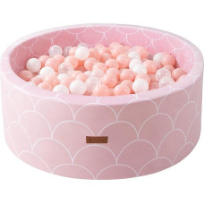 Velvet Ball Pit, 100 x 40 cm, Large Model with 200 Balls for Babies and Children, Soft Play Area, Washable Cover, Pink Shell
