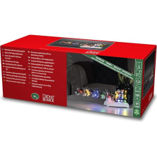 Konstsmide 4242-000 LED Scenery Snowman with Dog Sled, 6H Timer, 10 Colourful Diodes, Battery Operated, Indoor