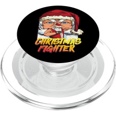 Weihnachtskämpfer, der den boxenden Weihnachtsmann anstarrt PopSockets PopGrip für MagSafe
