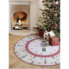 Villeroy & Boch Toy's Delight Limited Edition Nutcracker - Tree Skirt Christmas, Christmas Tree Rug Round, Christmas Tree Skirt, Christmas Tree Blanket, Christmas Tree & Christmas Tree - Cream Red, Diameter 160 cm
