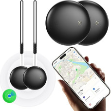 Pack of 2 Key Finder Air Smart Tracker Tag - Object Finder, Compatible with the App Where is? (iOS 14.5+ Only), Worldwide Tracking, Replaceable Battery, Tracker for Keys/Suitcases/Bags