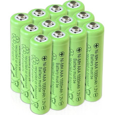Ni-MH AAA Rechargeable Batteries 1.2V 1000mAh Large Capacity Suitable for Small Toy/Wireless Mice, Low Self Discharge and Rechargeable (12-Pack)