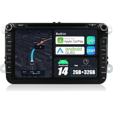 JOYX Android 14 Autoradio Passt für VW Passat/Golf/Skoda/Seat - GPS 2 Din - Rückfahrkamera Canbus KOSTENLOS - 2G+32G - 8 Zoll - Unterstützen DAB+ Lenkradsteuerung 4G WiFi Bluetooth Mirrorlink Carplay