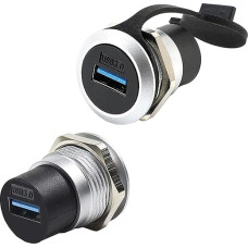 PENGLIN 2 x USB moteriškos ir moteriškos lyties adapteris pertvaroms su vandens ir dulkių kištuku (2 x USB 3.0 montavimo jungtis)