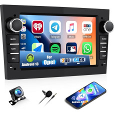 CAMECHO 2+64G Android 13 navigacijos automobilinis radijas Opel Corsa d Astra Antara Vectra Zafira Meriva Combo, 7 colių belaidis Carplay Bluetooth HD radijas su Android Car GPS WiFi FM/RDS EQ + Canbus galinio vaizdo kamera