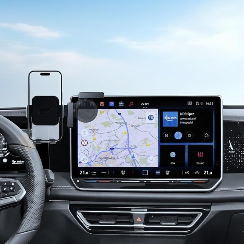 Handyhalterung für VW 12,9 Zoll Display, Golf 8.5/Tiguan 3/Passat B9, Golf/Tiguan/Passat 2024-2026 Auto Handyhalter für iPhone, Samsung, Android Handys und Mehr