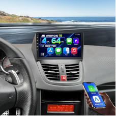 5G WiFi 4 + 64G Android automobilinis radijas Peugeot 207 2006-2015 Belaidis Carplay Android automobilinis žaidimas, 9 colių IPS ekrano automobilinis radijas su navigacija Bluetooth 5.0 FM/RDS SWC atbulinės eigos kamera