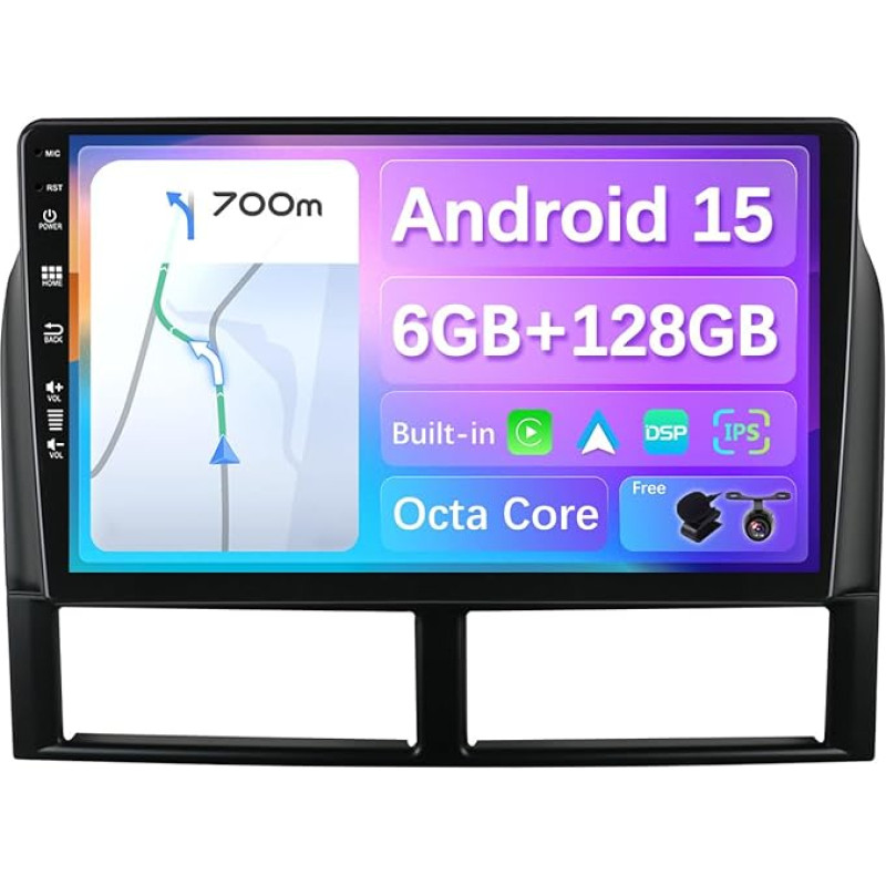 6G+128G - Android 15 IPS automobilinis radijas tinka Jeep Grand Cherokee WJ (1998-2004) - Belaidis CarPlay/Android Car/DSP - Kamera ir mikrofonas - 9 colių 2 DIN - DAB valdymas vairu Greita 360 kamera