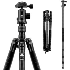 SIRUI Traveler 7C Anglies pluošto kelioninis trikojis 166 cm su E-10 360° rutuline galvute, skirta 