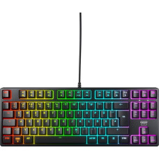 CHERRY XTRFY K4V2 TKL, laidinė žaidimų klaviatūra be skaičių klaviatūros, vokiškas išdėstymas (QWERTZ), RGB apšvietimas, mechaniniai MX2A RED jungikliai, juoda