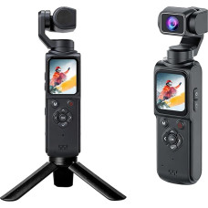 4K Pocket Action Cam mit 330° Gedrehtes Objektiv,1.72-Zoll-Touchscreen Vlogging-Kamera,drahtloser Übertragung,Tragbarer Camcorder für Reisen,Tägliche Vlogs,Live-Streams und Videokonferenzen