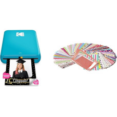 KODAK Step Instant Photo Printer with Bluetooth/NFC & Zinc Colourful, Fun & Decorative Photo Frame Stickers for 2x3 Photo Paper Projects - Pack of 100