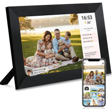 Veidoo Frameo 10 1 colių 32GB WiFi skaitmeninis nuotraukų rėmelis 1280 x 800 HD IPS jutiklinis ekranas Automatinis sukimasis Muzika Laikrodis Nuotraukos Vaizdo įrašai Dalintis per programėlę Kalendorius Sinchronizavimas Idealu