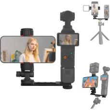 Kišeninis 3 mobiliojo telefono laikiklis, 360° kampu besisukantis telefono laikiklis su 1/4 colio varžtu ir šaltu rėmeliu, suderinamas su DJI Osmo Pocket 3, skirtas fotografuoti ir filmuoti, monitoriaus laikiklis, skirtas vloginimui, tiesioginėms translia