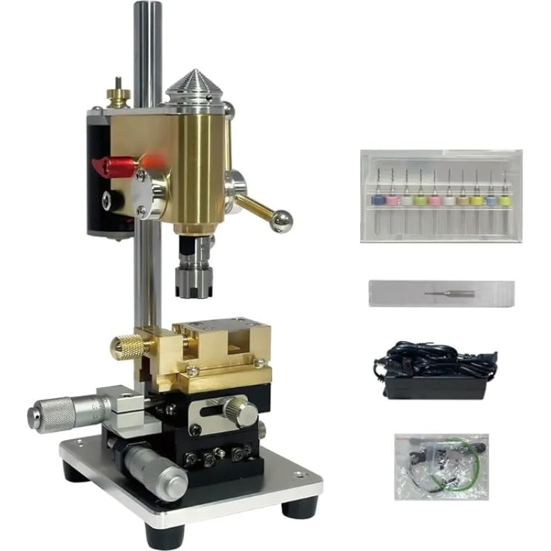 Tischbohrmaschine mit einstellbarer Spannung und hoher Präzision für DIY-Projekte und Uhrenreparatur