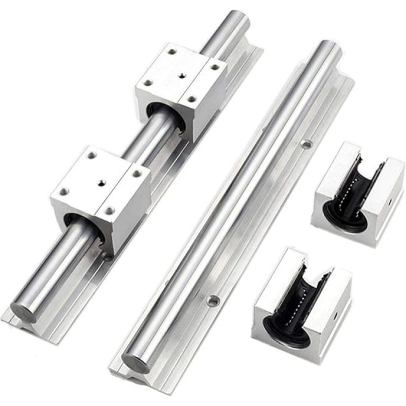 Profesionalus 2-teilige 20 mm-Stange SBR20, vollständig unterstützte lineare Schienenführungswelle mit 4-teiligem SBR20UU-Gleitkugellagerblock for CNC(100mm)