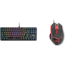Unbekannt DR1TECH Raven Mechanical TKL Gaming Keyboard for PC/PS4 with RGB Backlight & DR1TECH Hunter Professional Gaming Mouse with Cable [5 Interchangeable Weights + Triple Fire]