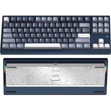 WOBKEY Crush 80 Reboot CNC aliuminio 5 sekundžių greitojo atleidimo, trigubi prijungimo režimai, mechaninė klaviatūra su puikia akustika (Pro Navy)