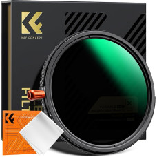 K&F CONCEPT 46 mm kintamasis ND2-32 (1-5 diafragmos lygiai) ir poliarizacinis filtras (CPL filtras) ir juodo rūko 1/4 filtras, 3-in-1 daugiafunkcinis HD vaizdas su įvairiomis dangomis vaizdo įrašams ir portretams (Nano Xcel)