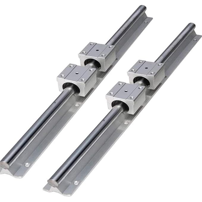 Professionelle SBR16/12/20 mm Schienenlänge 250-1500 mm Linearführungen Linearwellenschienenunterstützung + 4 Stück SBR16UU Linearlagerblöcke for CNC-Teile(Sbr16uu,1300mm)