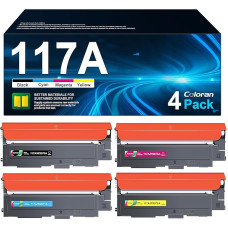 Coloran 117A Toner Set, Compatible with HP 117A W2070A Toner Cartridge for HP Color Laser MFP 178nwg 179fwg 150nw 179fnw 150a 178nw W2070A W2071A W2072A W2073A Printer (Black Cyan Yellow Magenta)