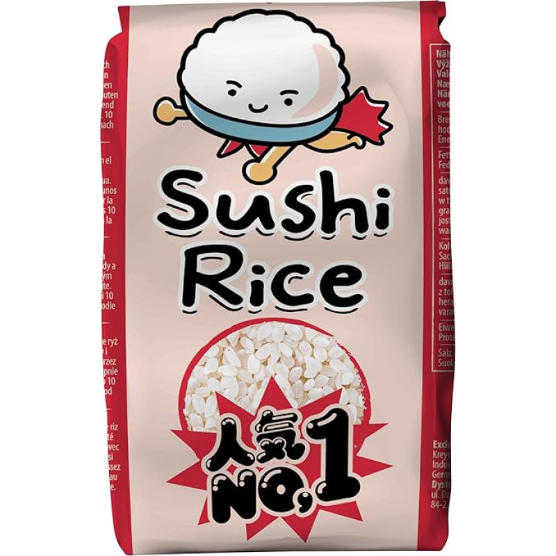 RICEFIELD Sushi Rice, Round Grain, Japonica - 1 x 500 g