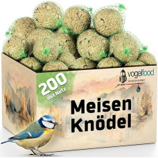 Pakuotėje 200 vnt., 4 sezonų riebių kamuoliukų, kurių neto masė 90 g = 18 kg Vogelfood firminio lesalo paukščiams, saugiai supakuoto.