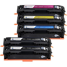 CF540X 203X Toner Cartridge Compatible with HP 203X 203A CF540X CF541X CF542X CF543X CF540A for Color LaserJet Pro MFP M281fdw M280nw M281cdw M254dw M254nw M254dn (5-Pack)