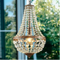 LED krištolo sietynas Derliaus pramoninis valgomojo kambario pakabinamas šviestuvas Dimmable Pendant Light valgomojo stalas 3000 K - 6500 K, E27 valgomojo stalo lempa, kabanti apvaliame narve miegamojo prieškambario skersmuo 30 cm (derlius)